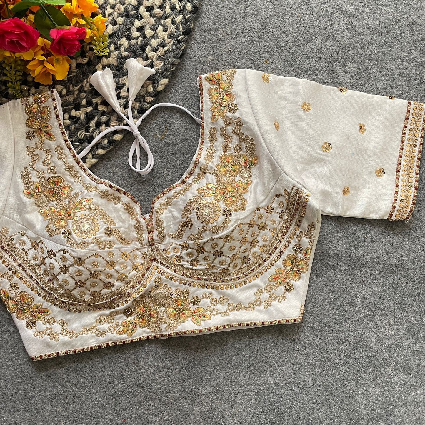 Heavy pure soft italian silk with tricot fuising ready made blouse
