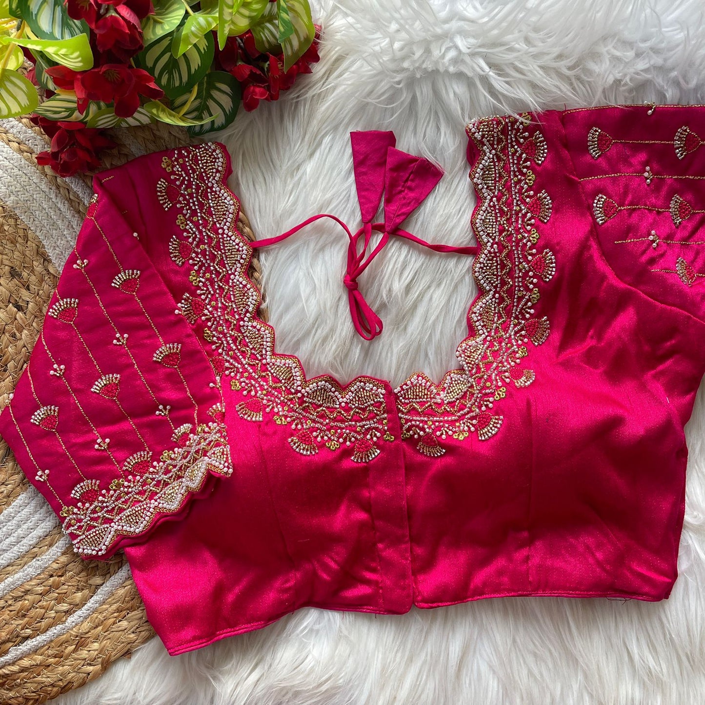 Heavy Pure Soft Roman Silk With Tricot Fuising ready made blouse