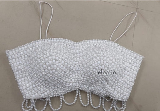 Exclusive pearl work noodles strap - custom made blouses