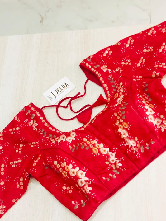 Printed work ready made blouse