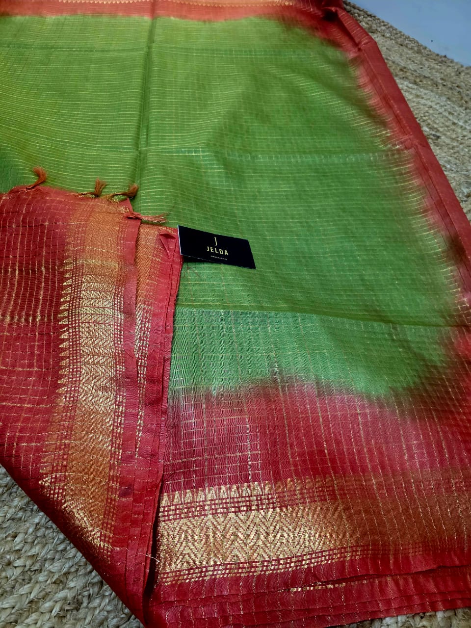 Kota soft golden border saree With contrast running blouse