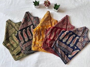 Ajrakh cotton ready made blouse