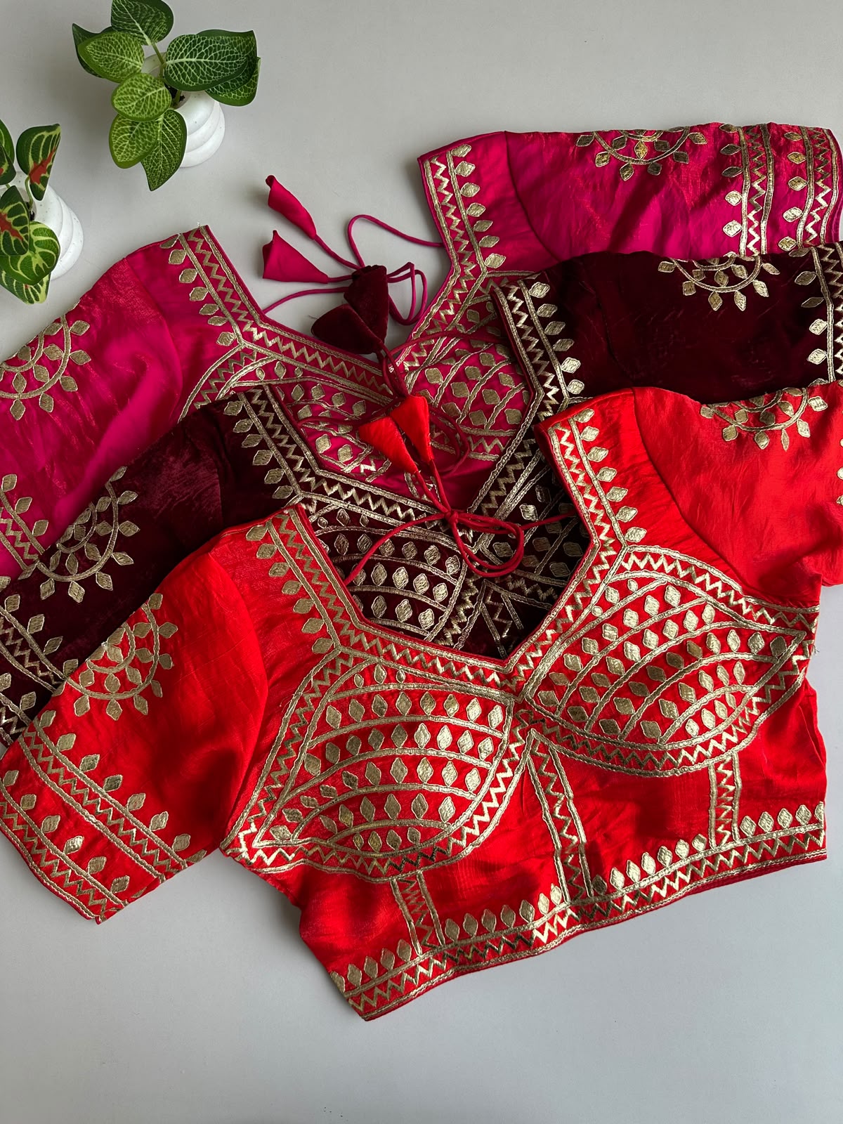 Original kachi Gota handwork ready made blouse