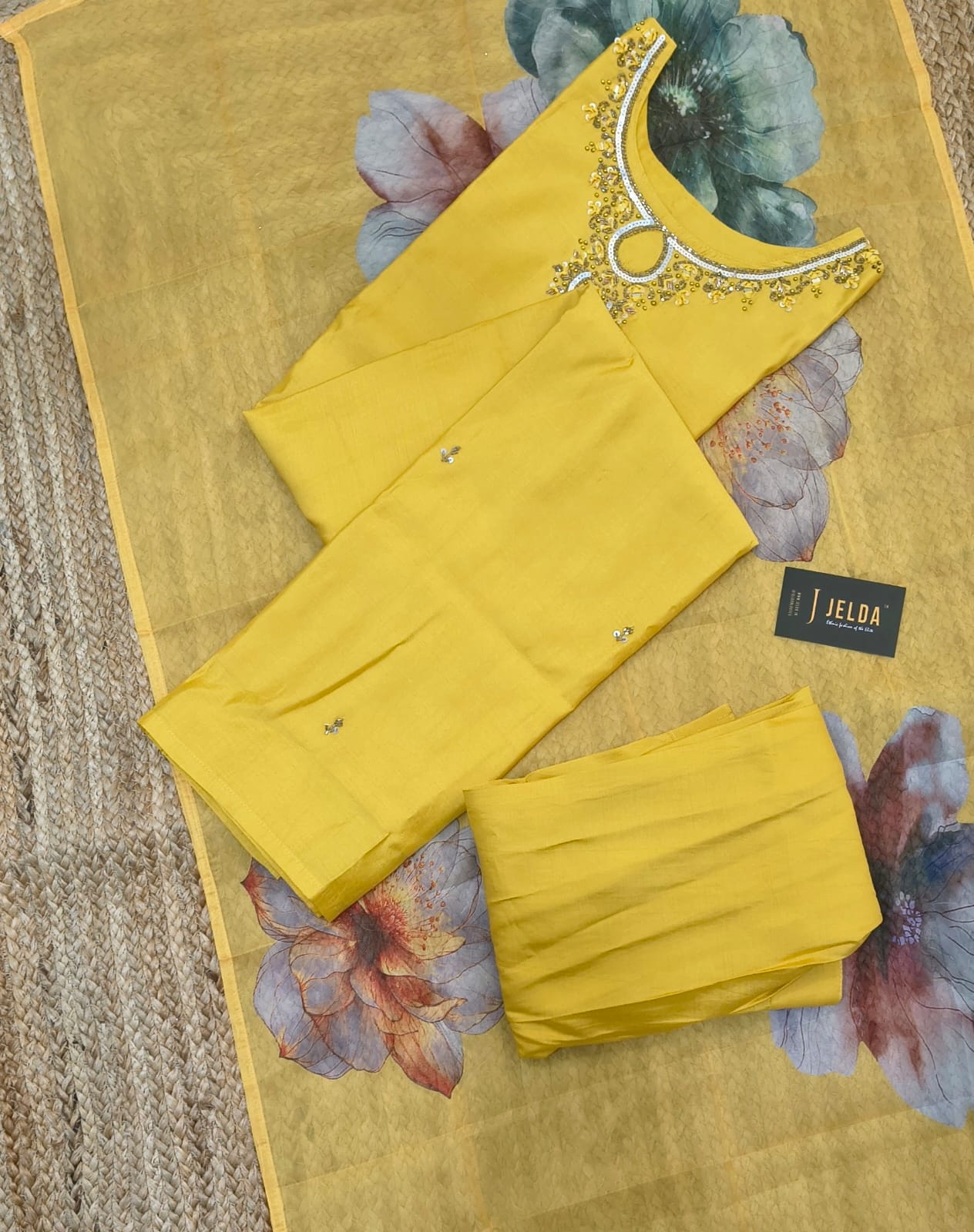 Beautiful zari and pearl work salwar suit