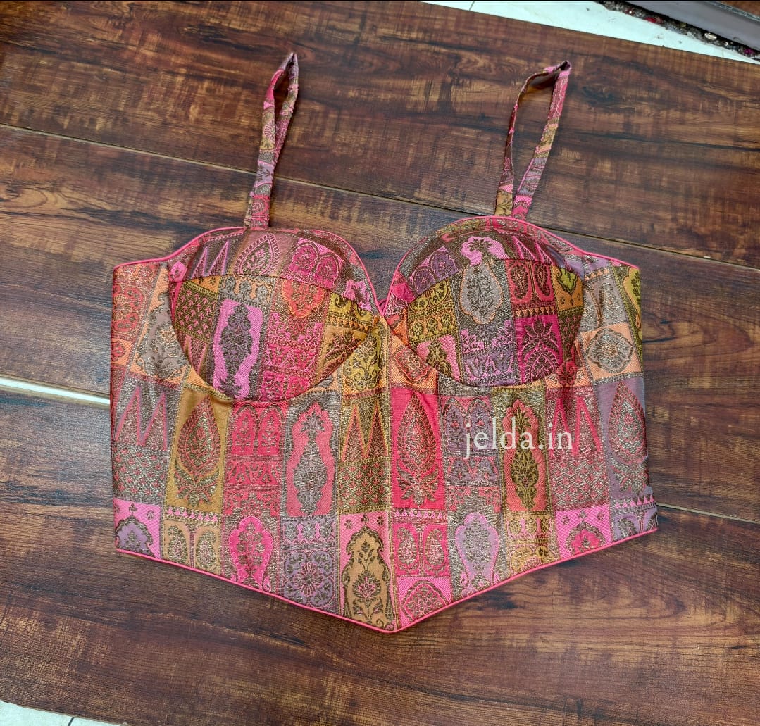 Corset multi banarsi brocade custom made blouse
