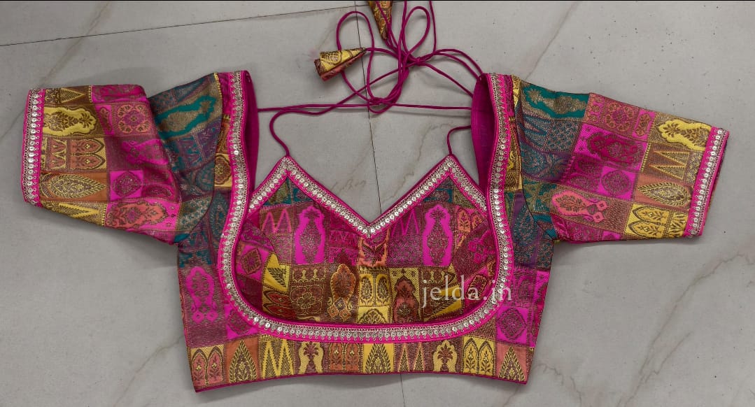 Multi banarsi brocade custom made blouse