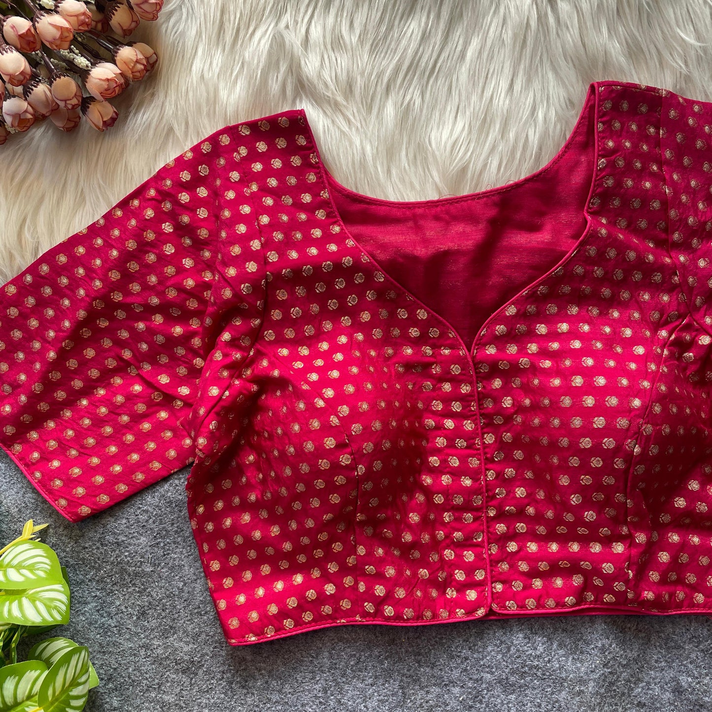 Heavy Jecard buti fancy ready made blouse