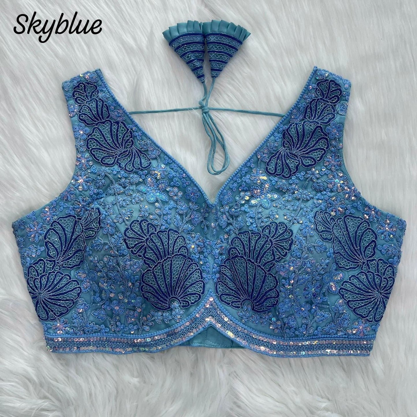 Heavy power net ready made blouse