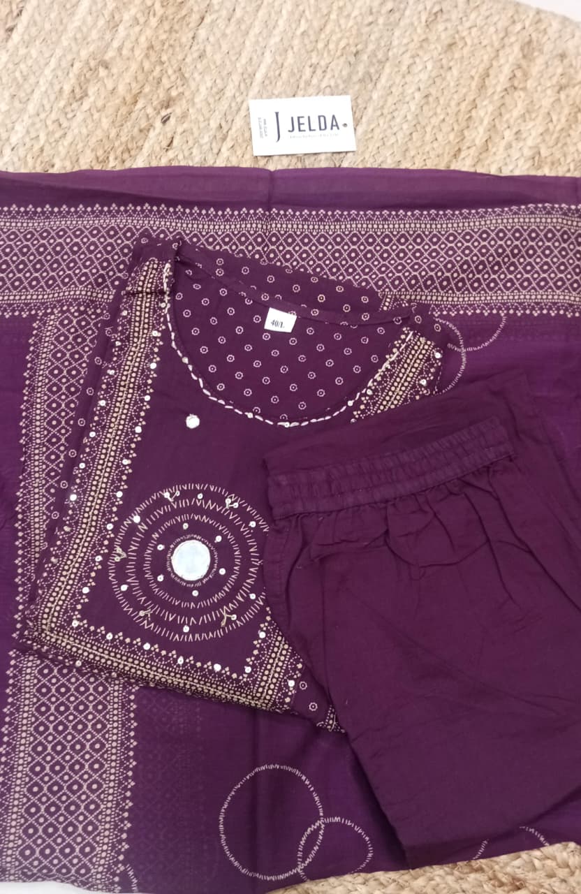 Heavy pearl and mirror work salwar suit