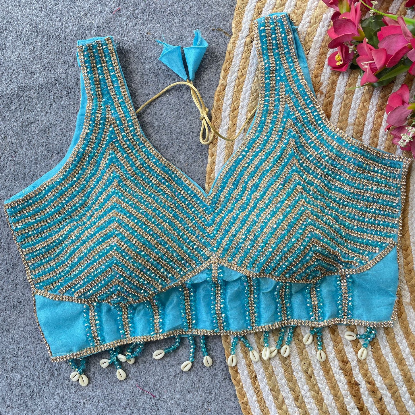 Pure silk handcrafted ready made blouse