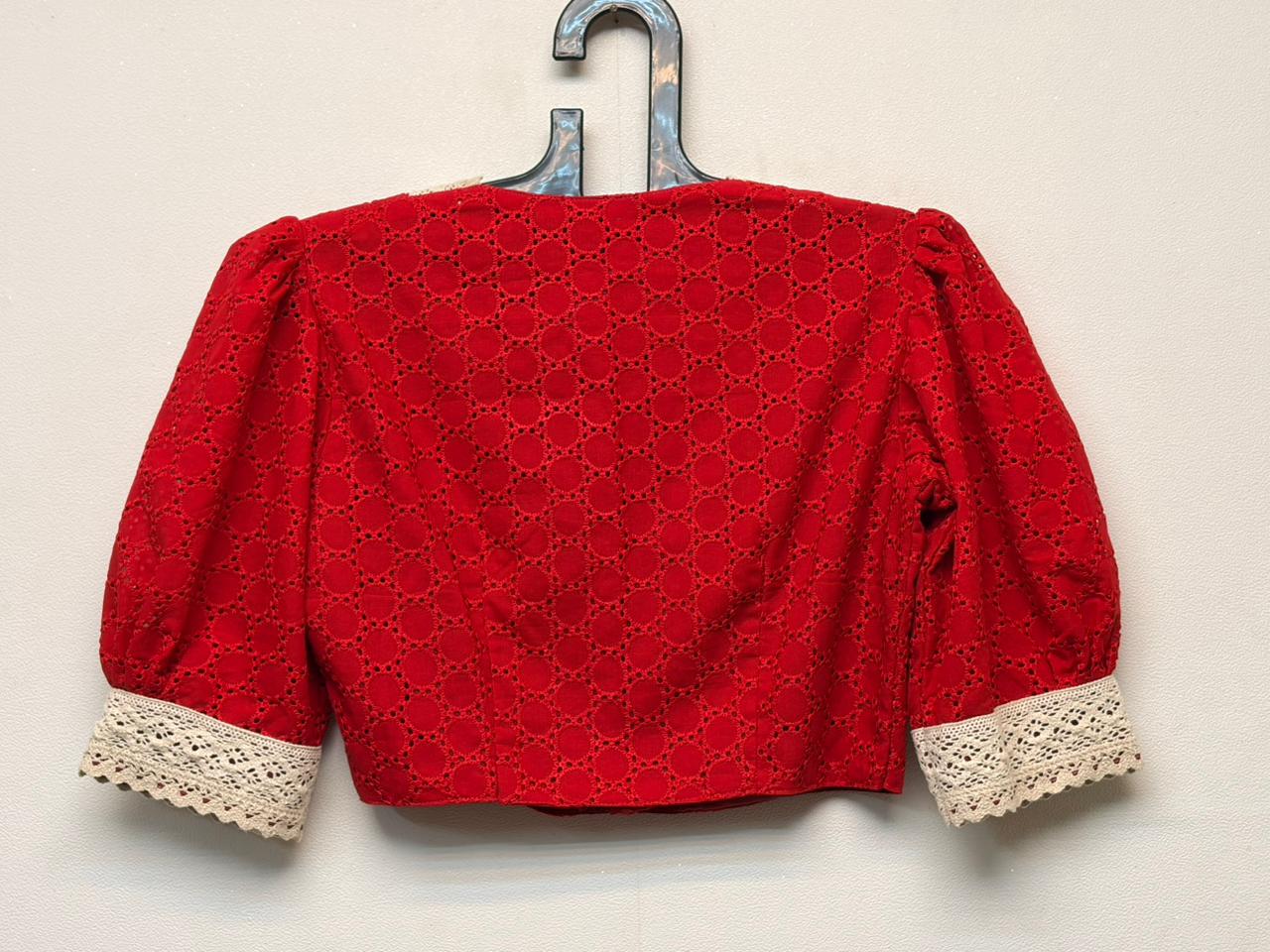 Cotton hakoba with lace work designer blouse