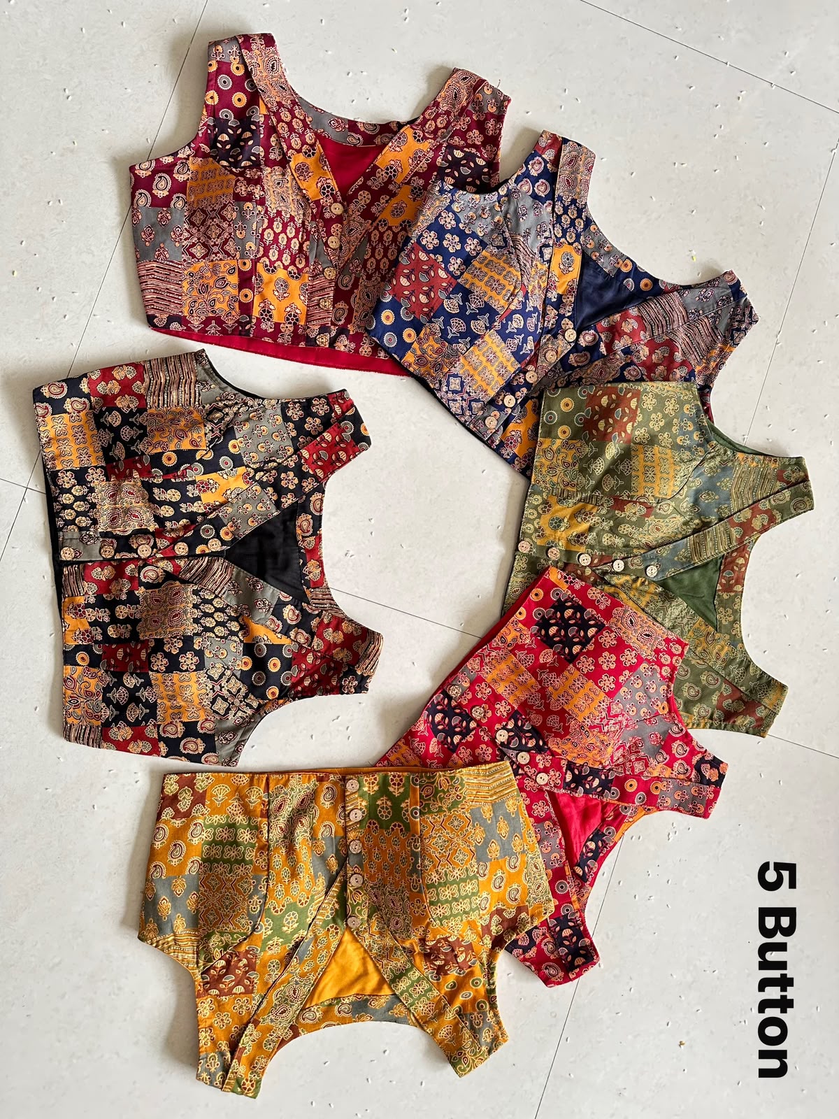 60-60 Cotton Handblock Handicrafts ready made blouse