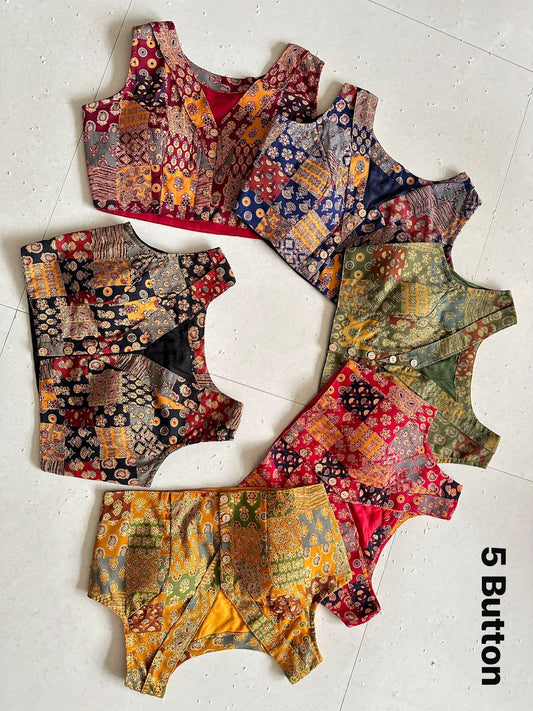 60-60 Cotton Handblock Handicrafts ready made blouse