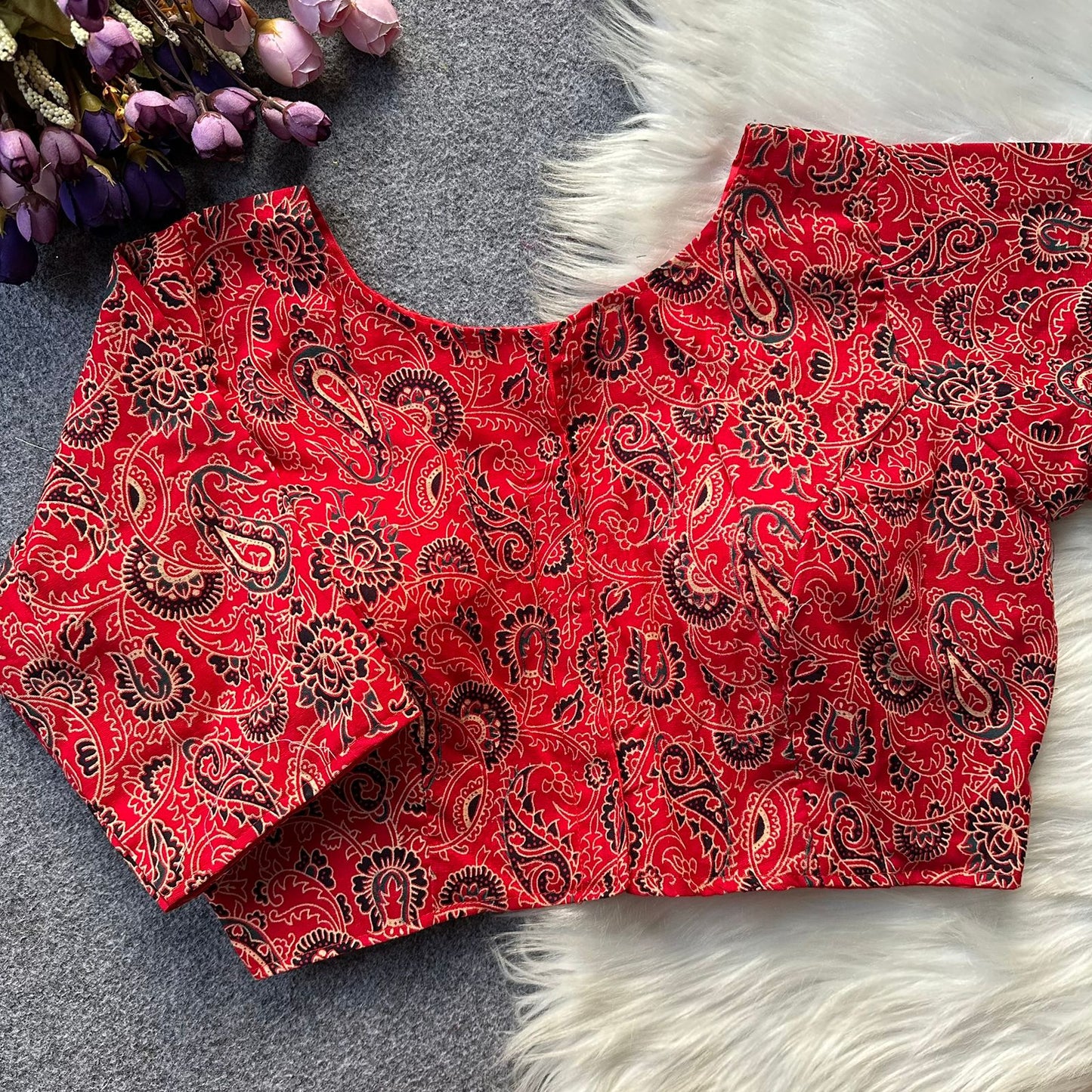 Ajrakh Cotton ready made blouse