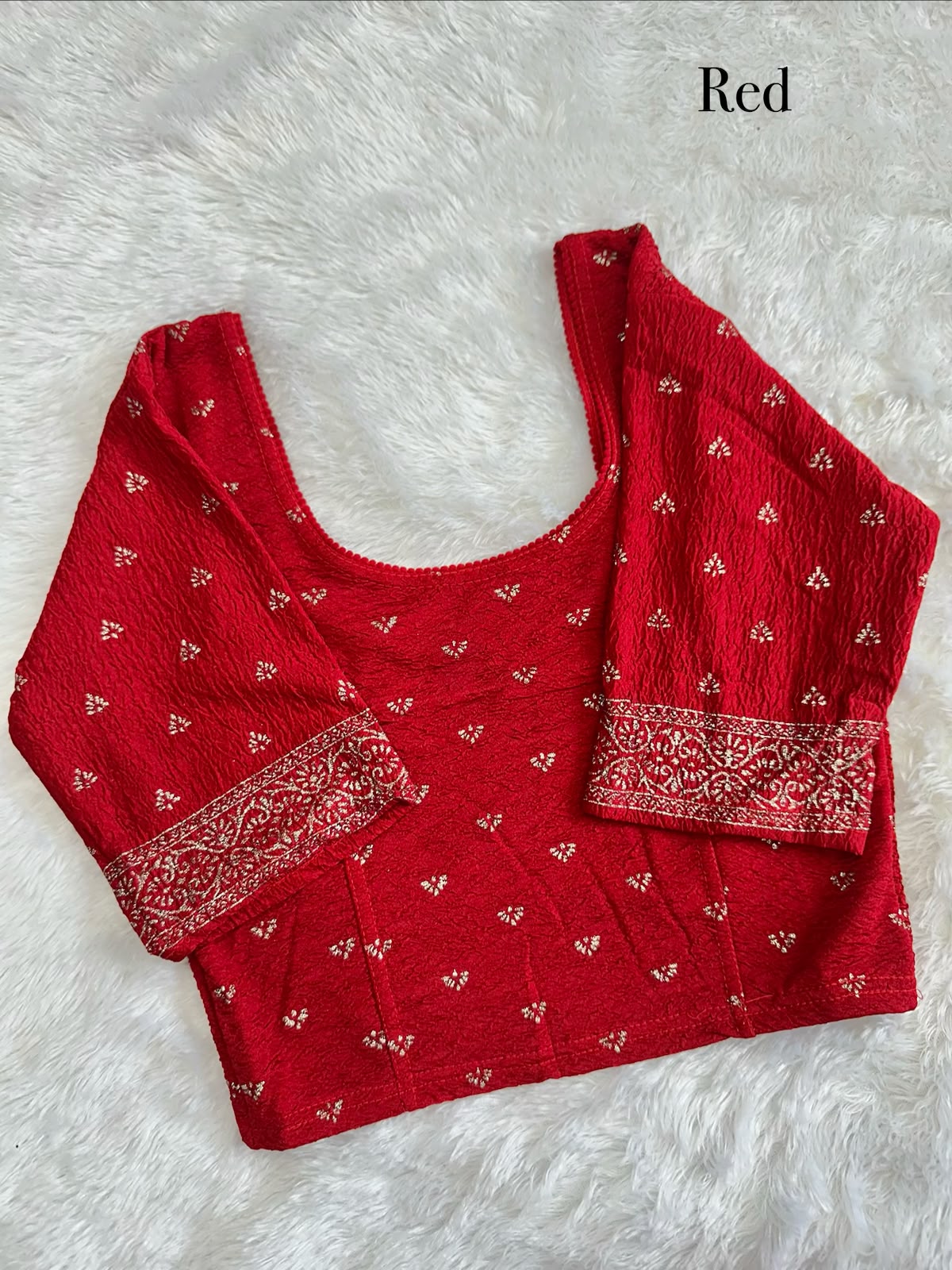 Crush Lycra stretchable ready made blouse