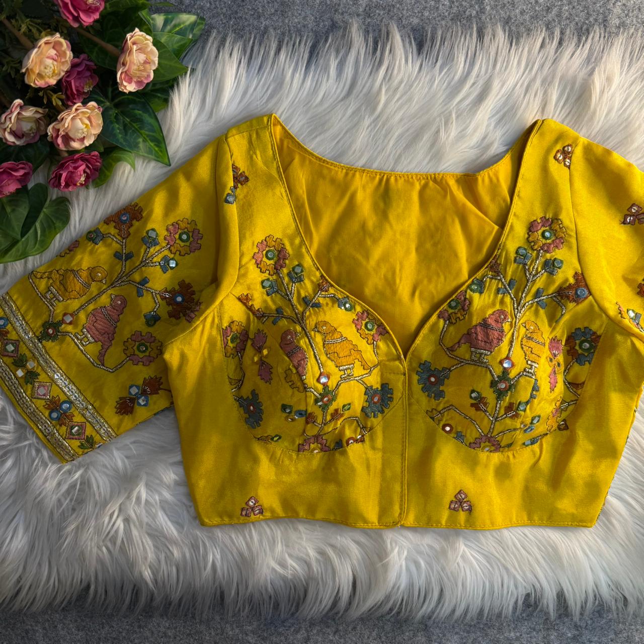 Heavy pure soft viscous cosmos silk ready made blouse
