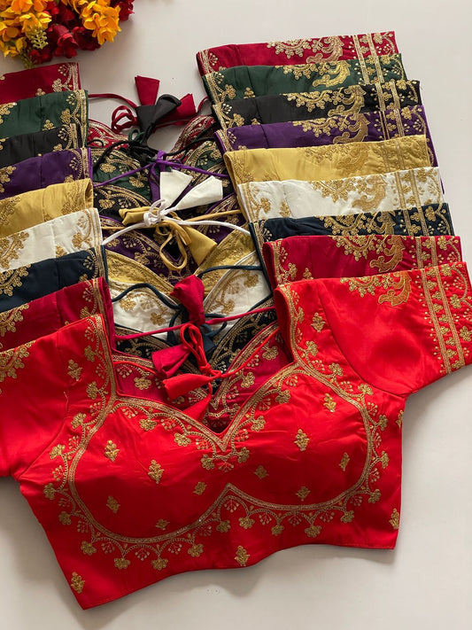 Heavy pure roman Silk ready made blouse