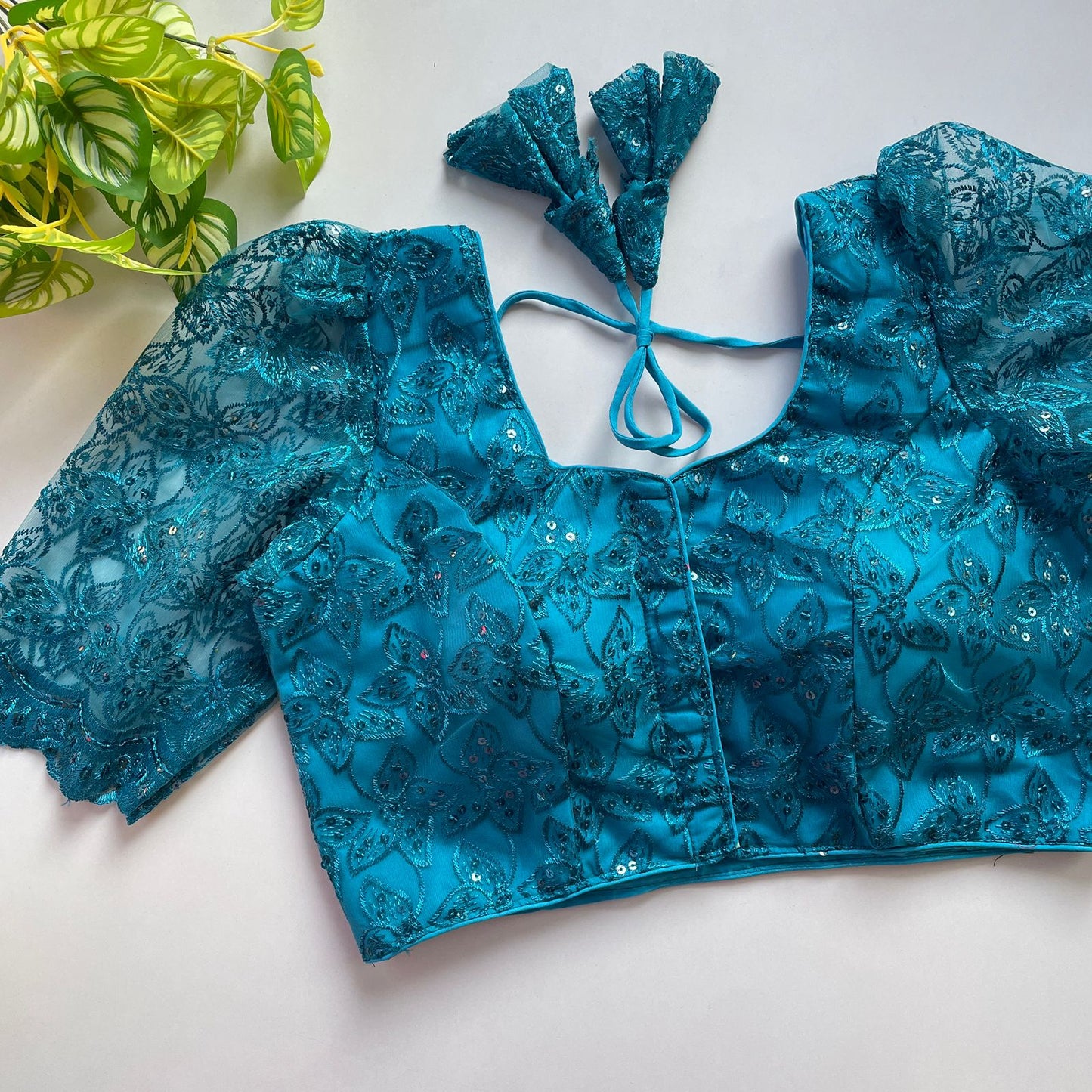 Heavy embroidery with beautiful handwork ready made blouse