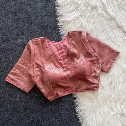 A beautiful coated of velvet fabric with silk ready made blouse