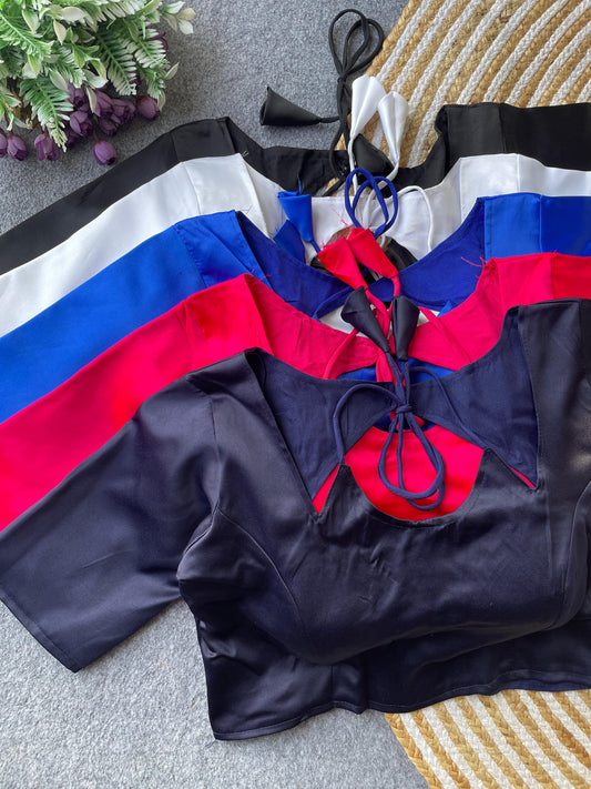 Pure Malai Satin ready made blouse