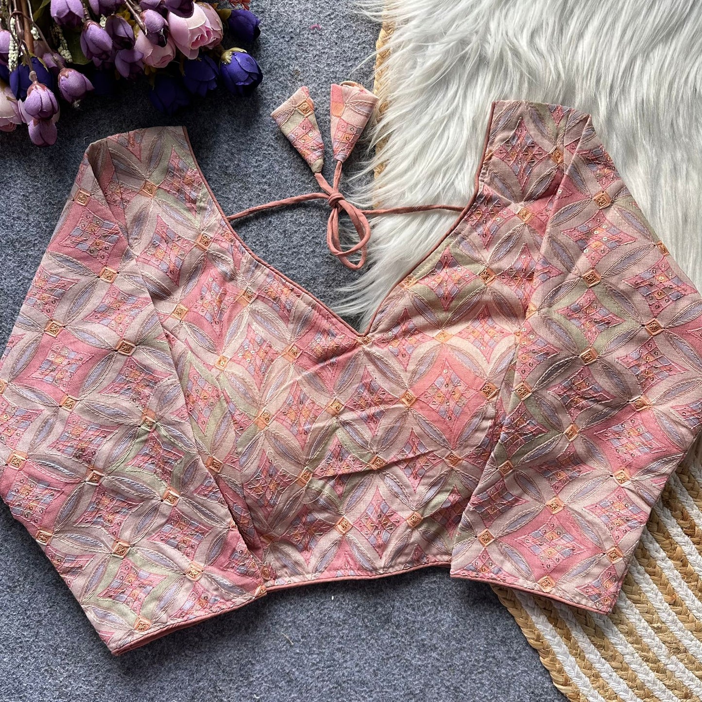 Pure cotton full sleeve ready made blouse