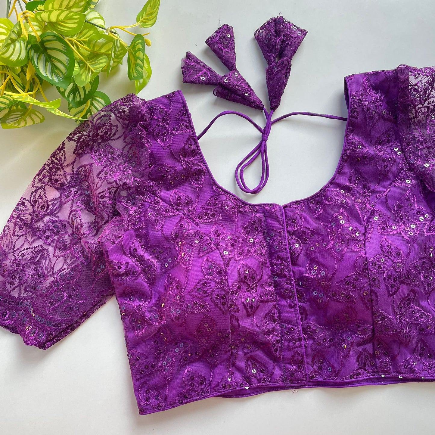 Heavy embroidery with beautiful handwork ready made blouse