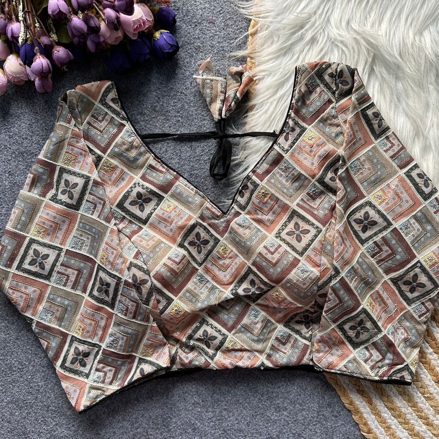 Pure cotton full sleeve ready made blouse