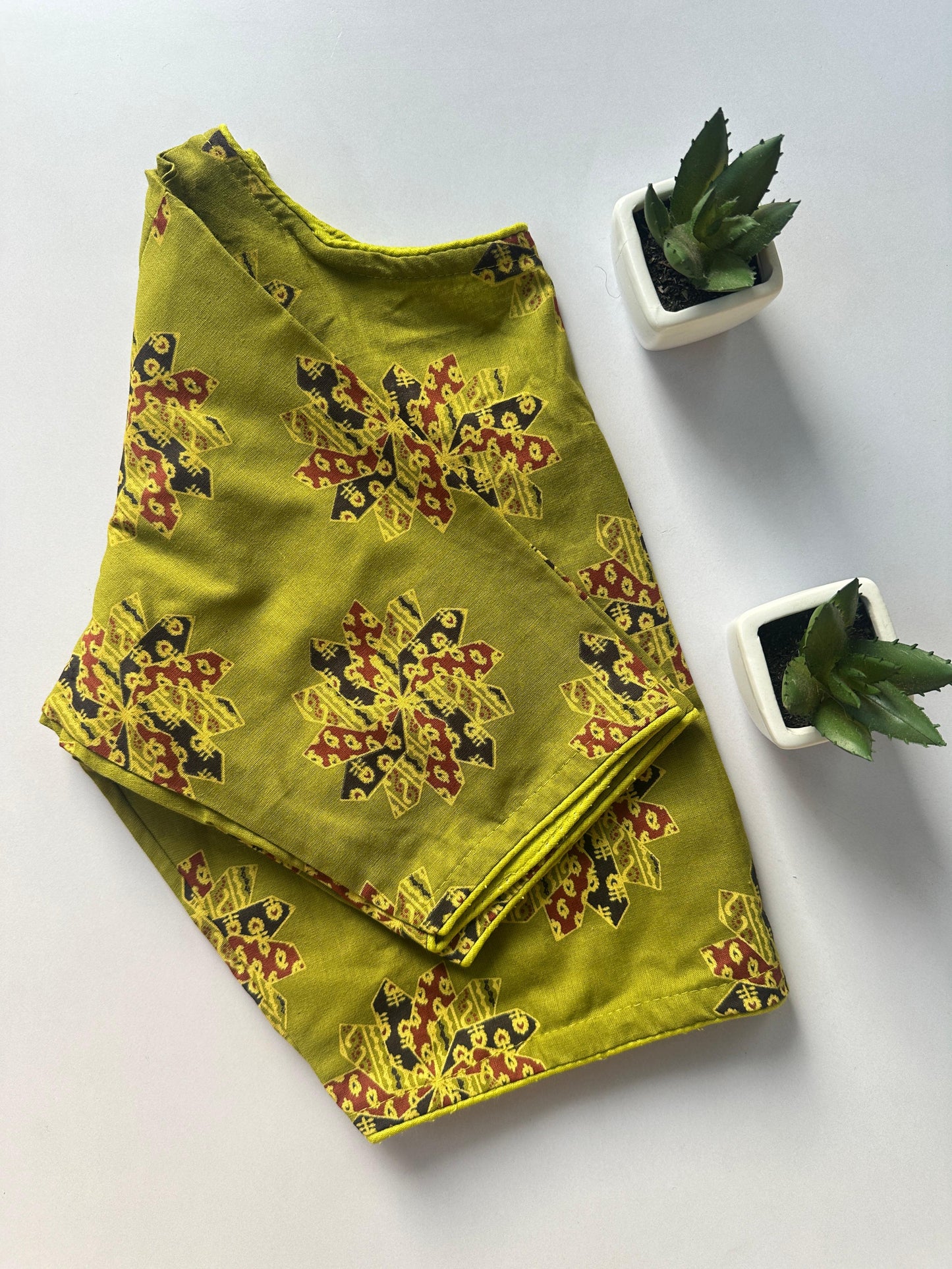 Presenting pure ajrakh handBlock/ikkat/indigo cotton ready made blouse