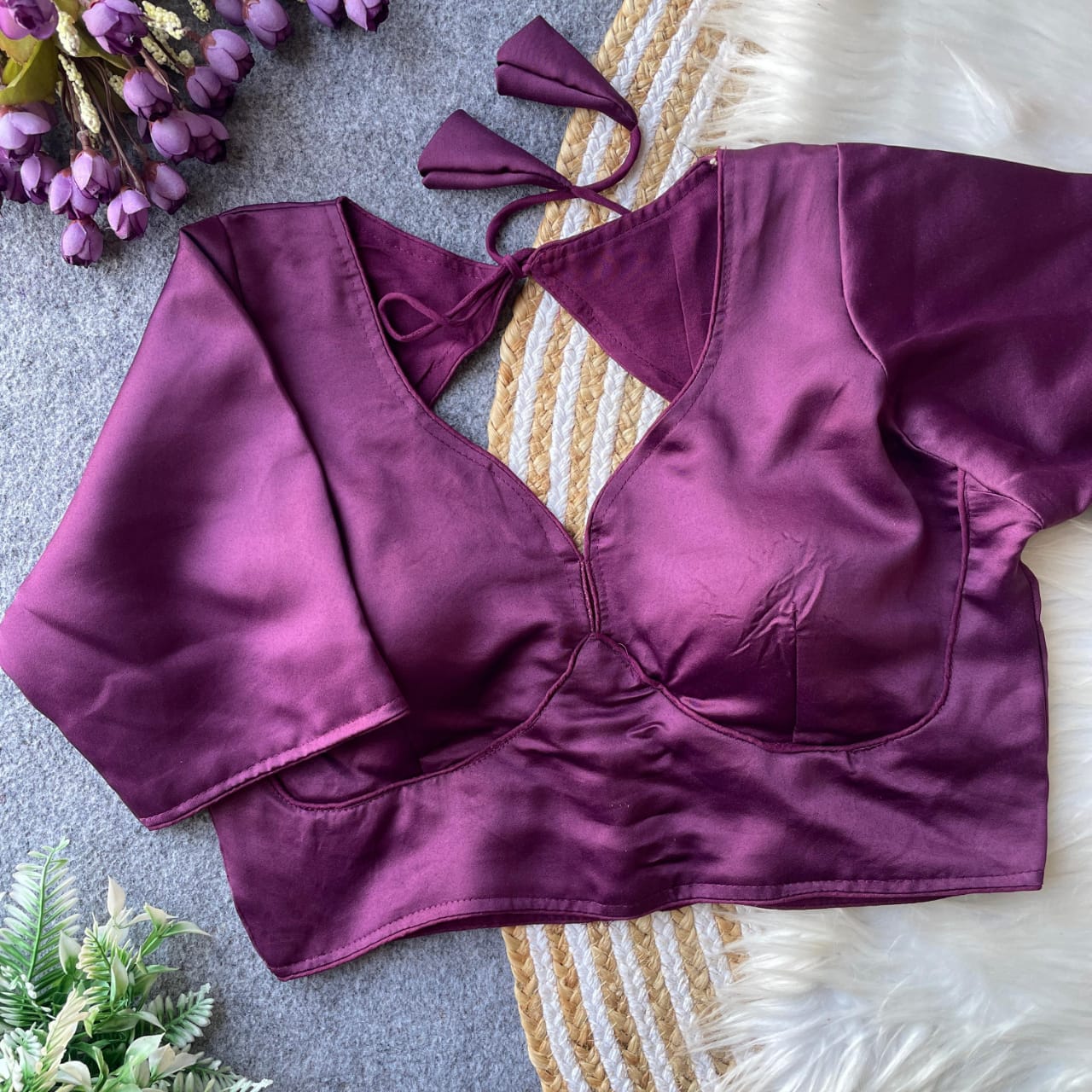 Pure malai satin - Premium Readymade Blouse