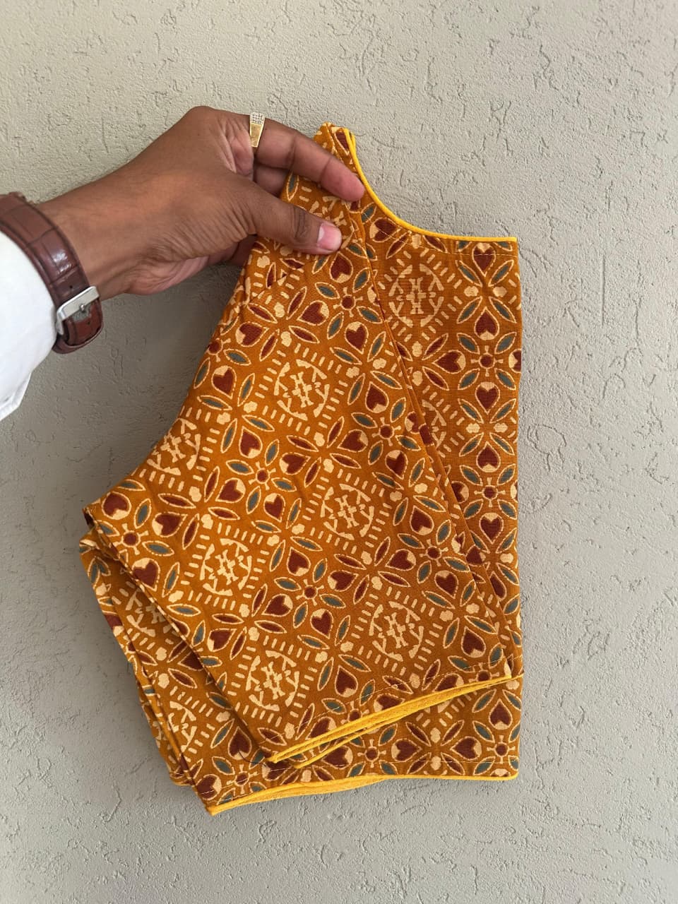 Pure Ajrakh Cotton ready made blouse