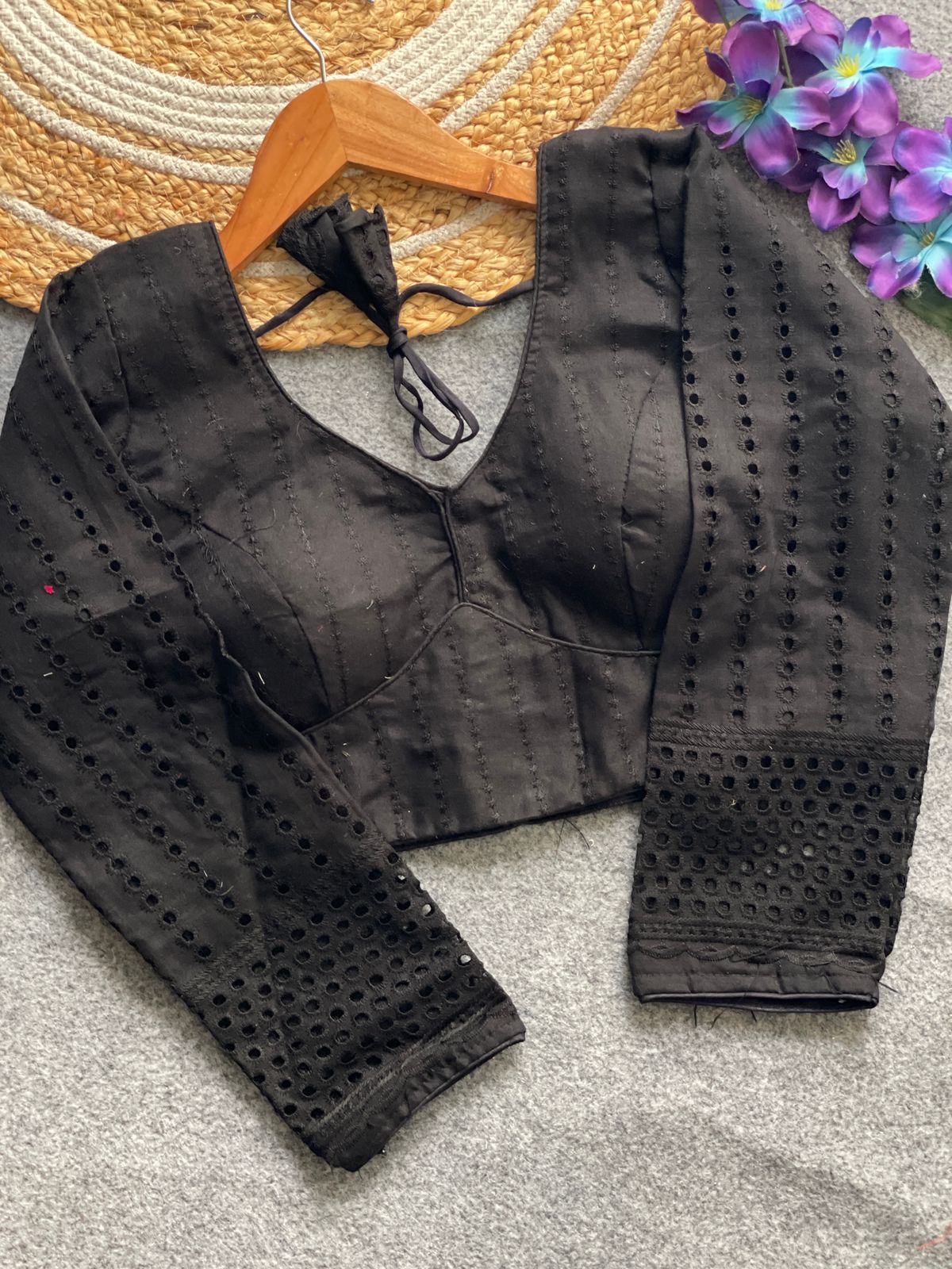 Pure  cotton hakoba full sleeve ready made blouse