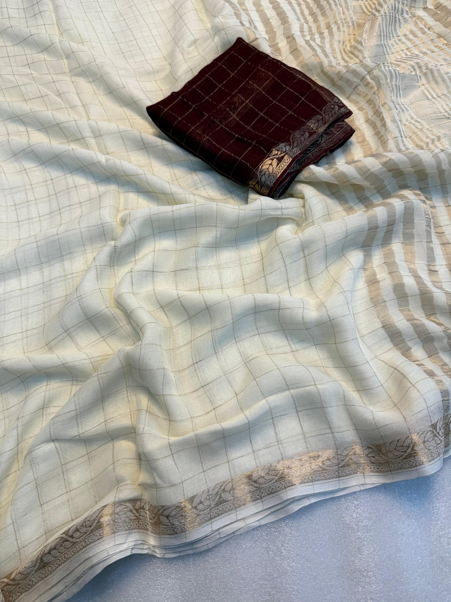 Pure Viscose Chinon Saree