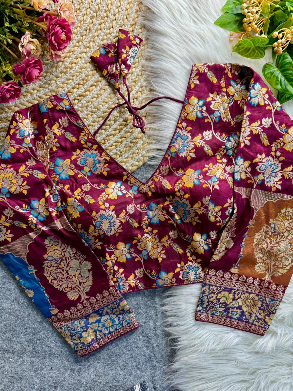 Heavy Pure Soft Dola Silk ready made blouse