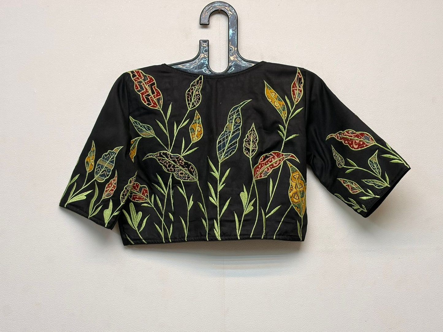 Cotton hand embroidered patch work designer blouse