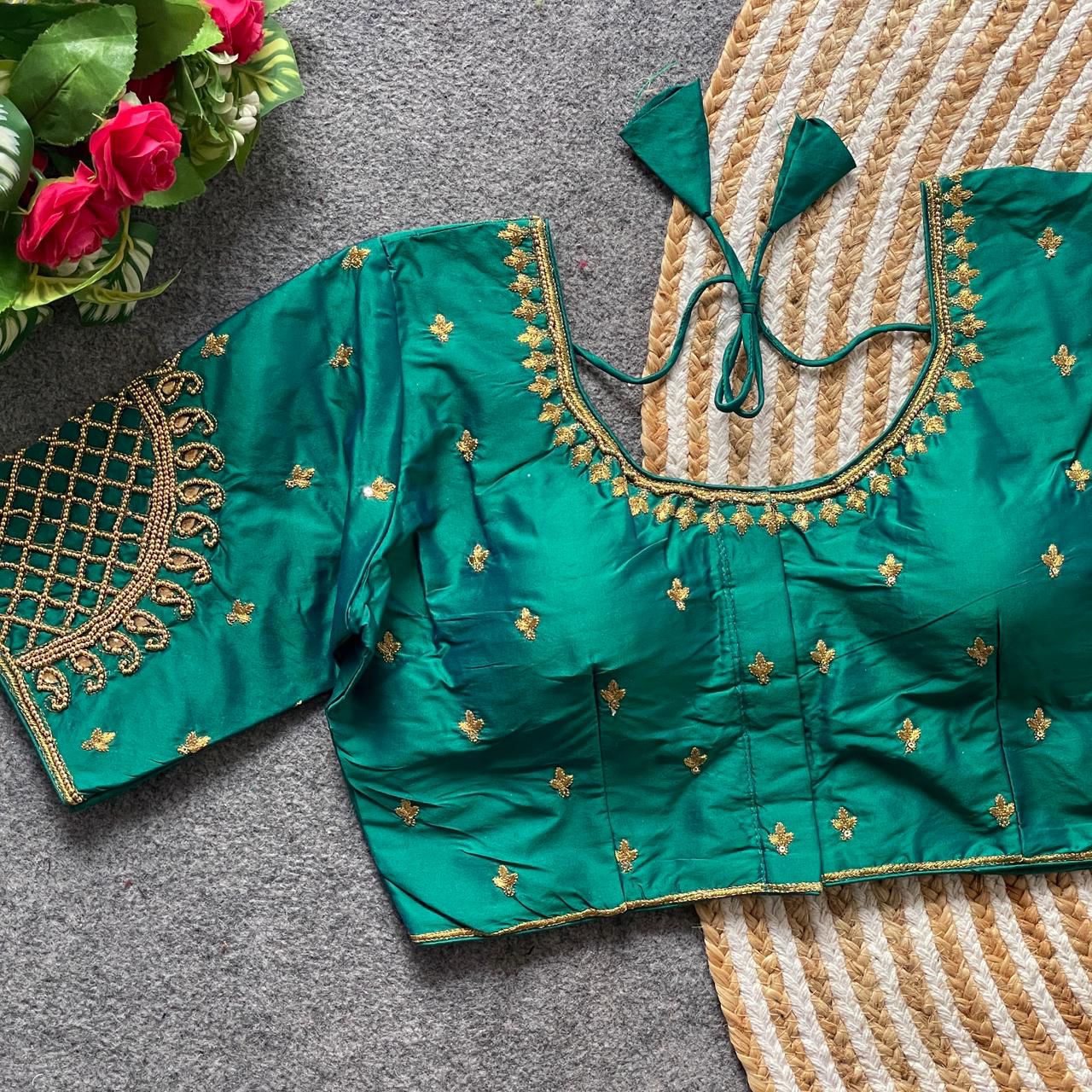 Heavy banarasi silk ready made blouse
