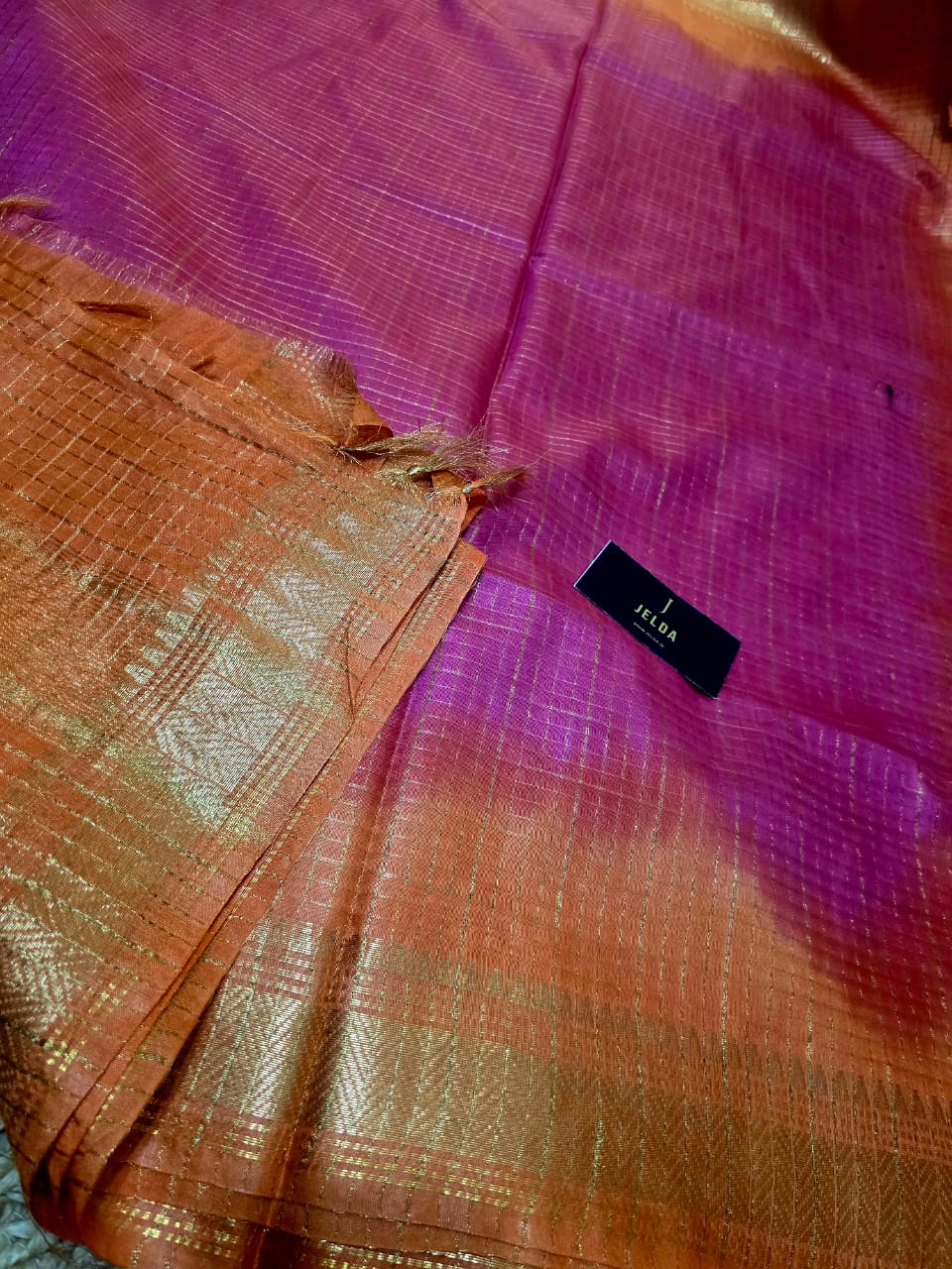 Kota soft golden border saree With contrast running blouse