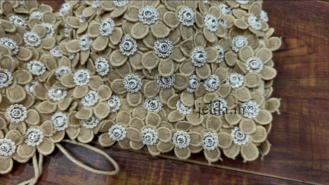 Exclusive Flower beads and lace handwork custom made blouse