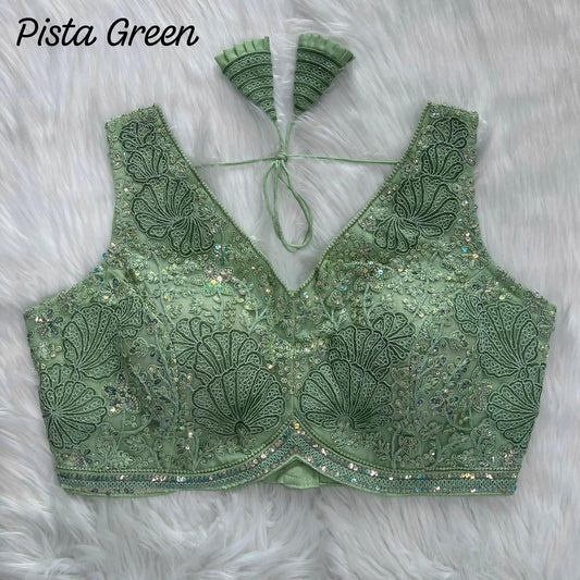 Heavy power net ready made blouse