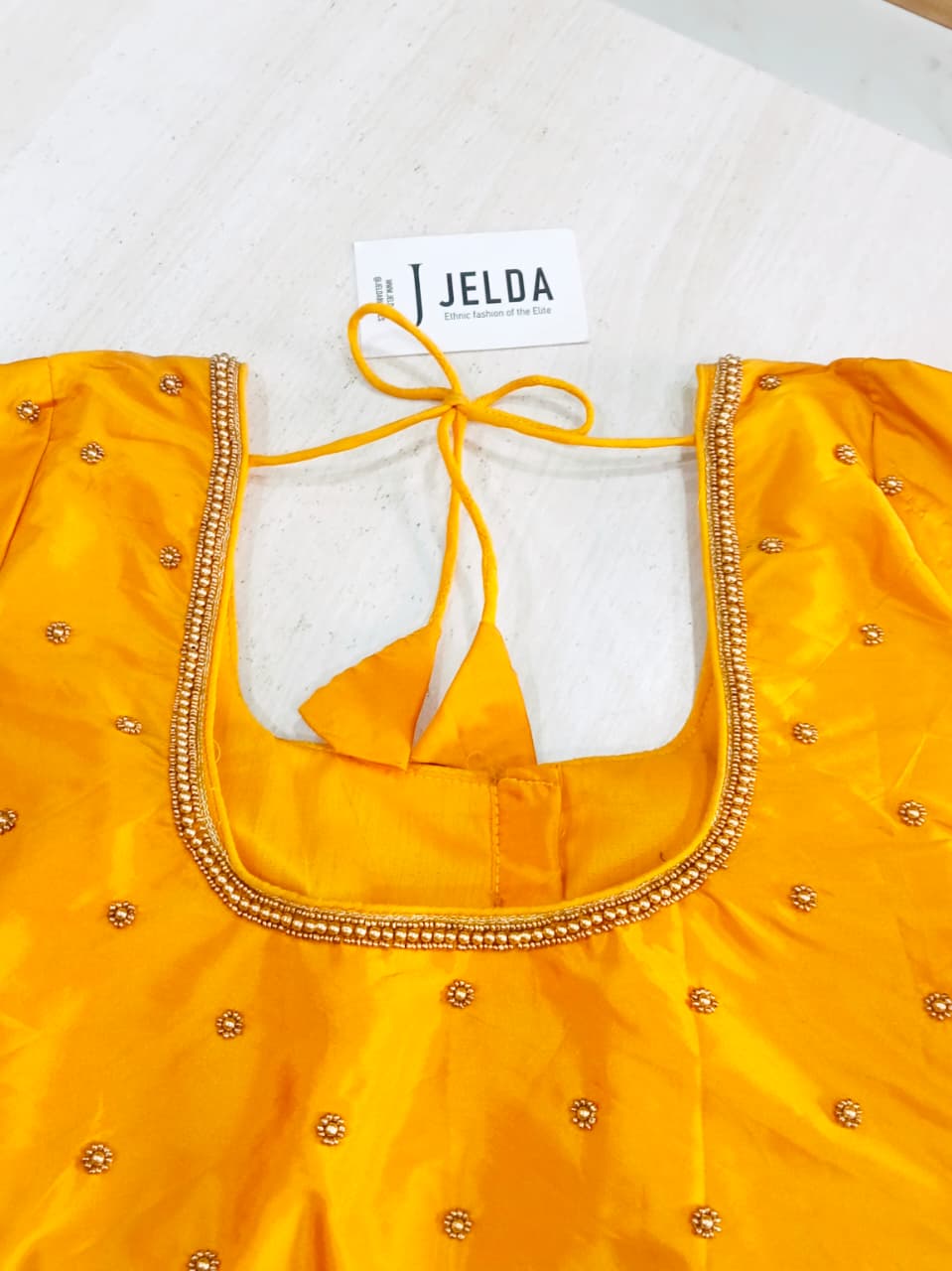 Heavy pearl work ready made blouse