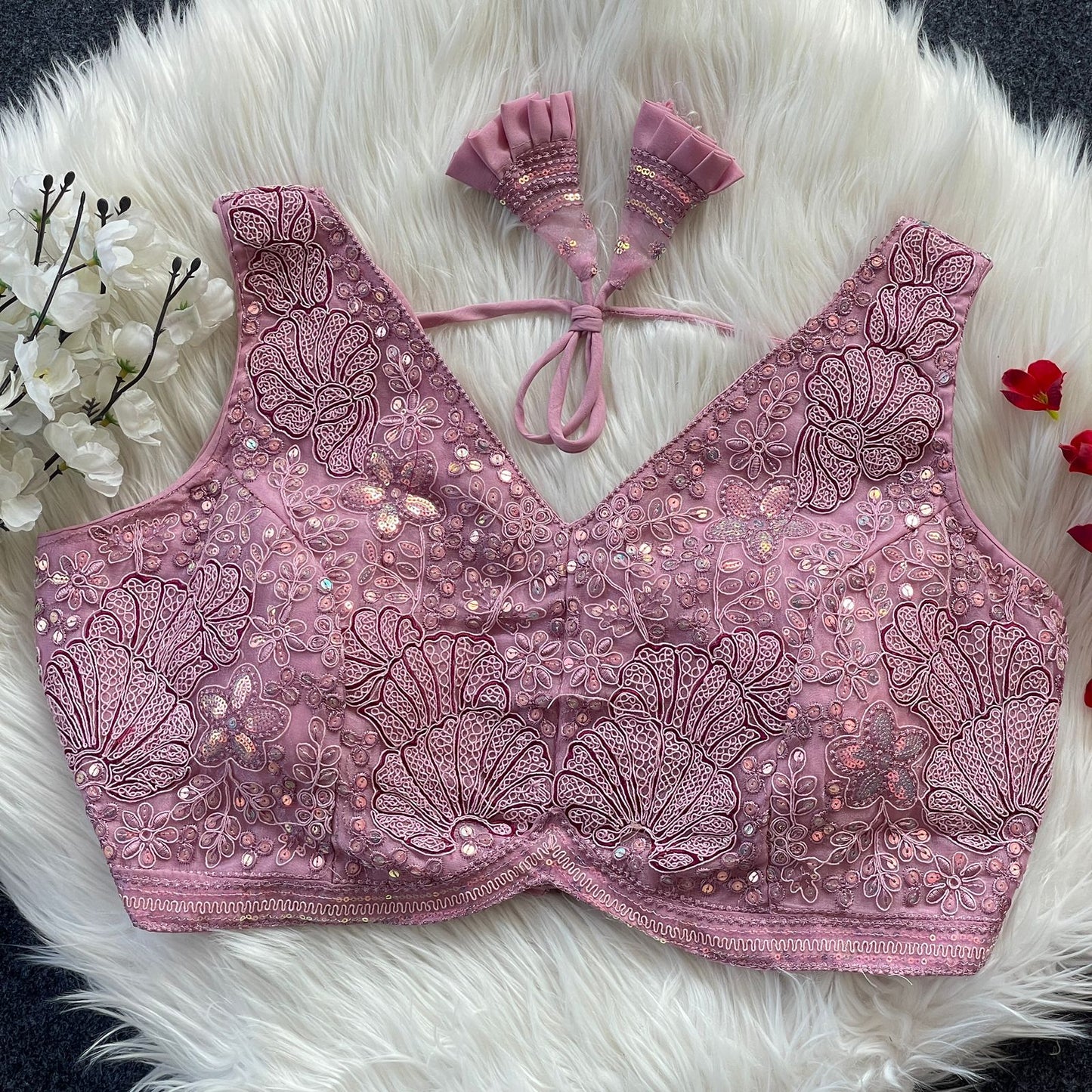 Heavy power net ready made blouse