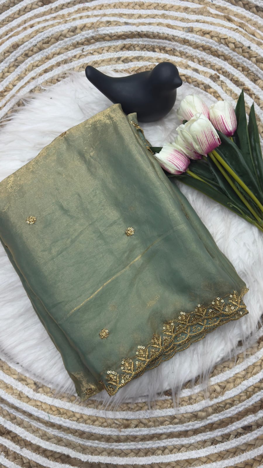 Fandy satin space silk saree