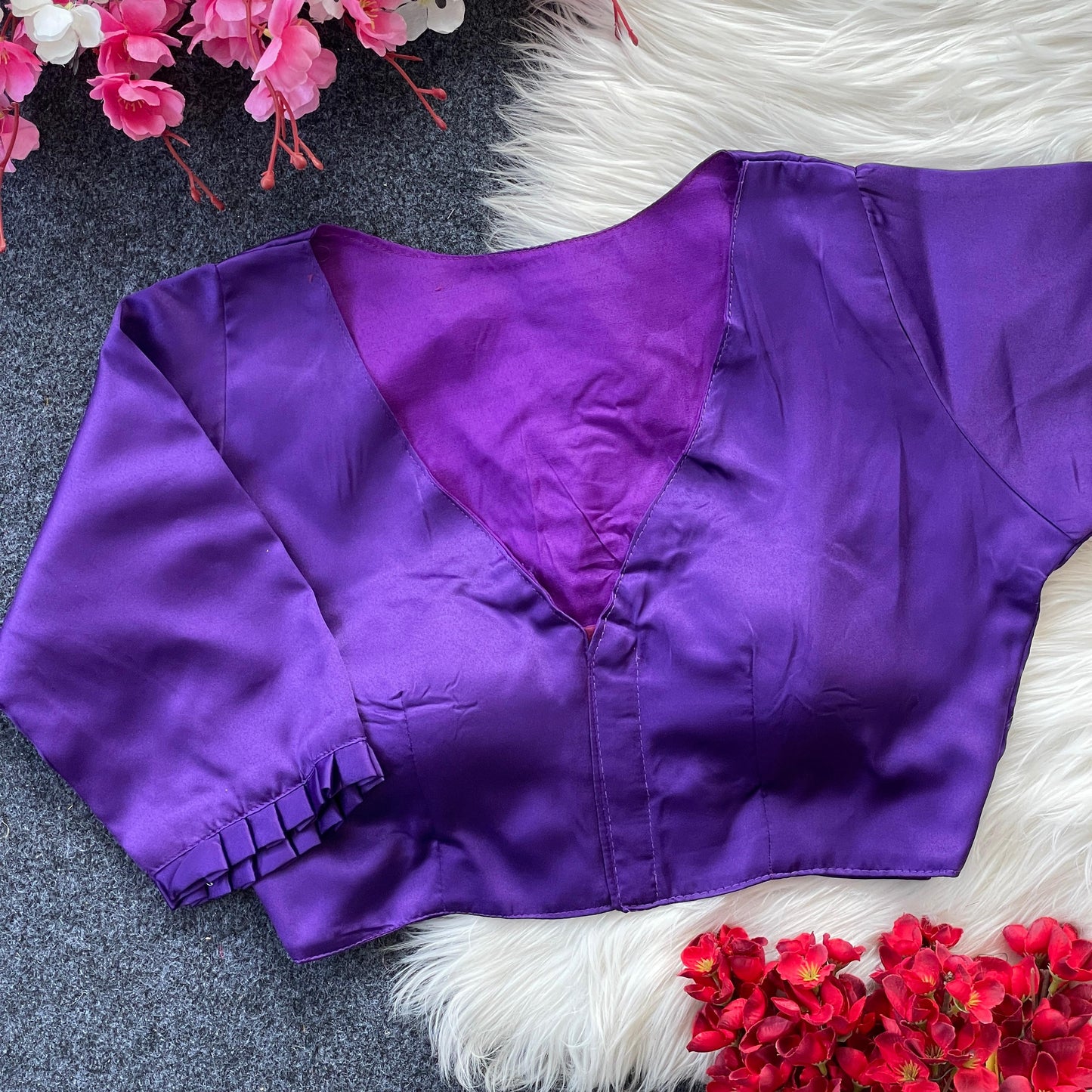 Pure Malai Satin ready made blouse