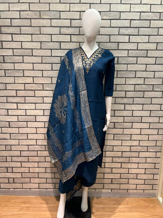 Silk zari work salwar suit