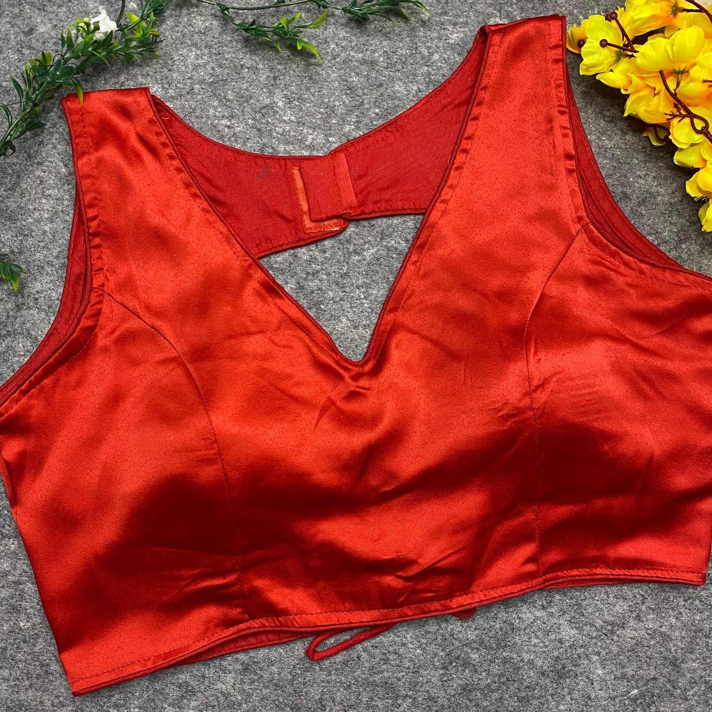 Pure Malai Satin sleeveless ready made blouse