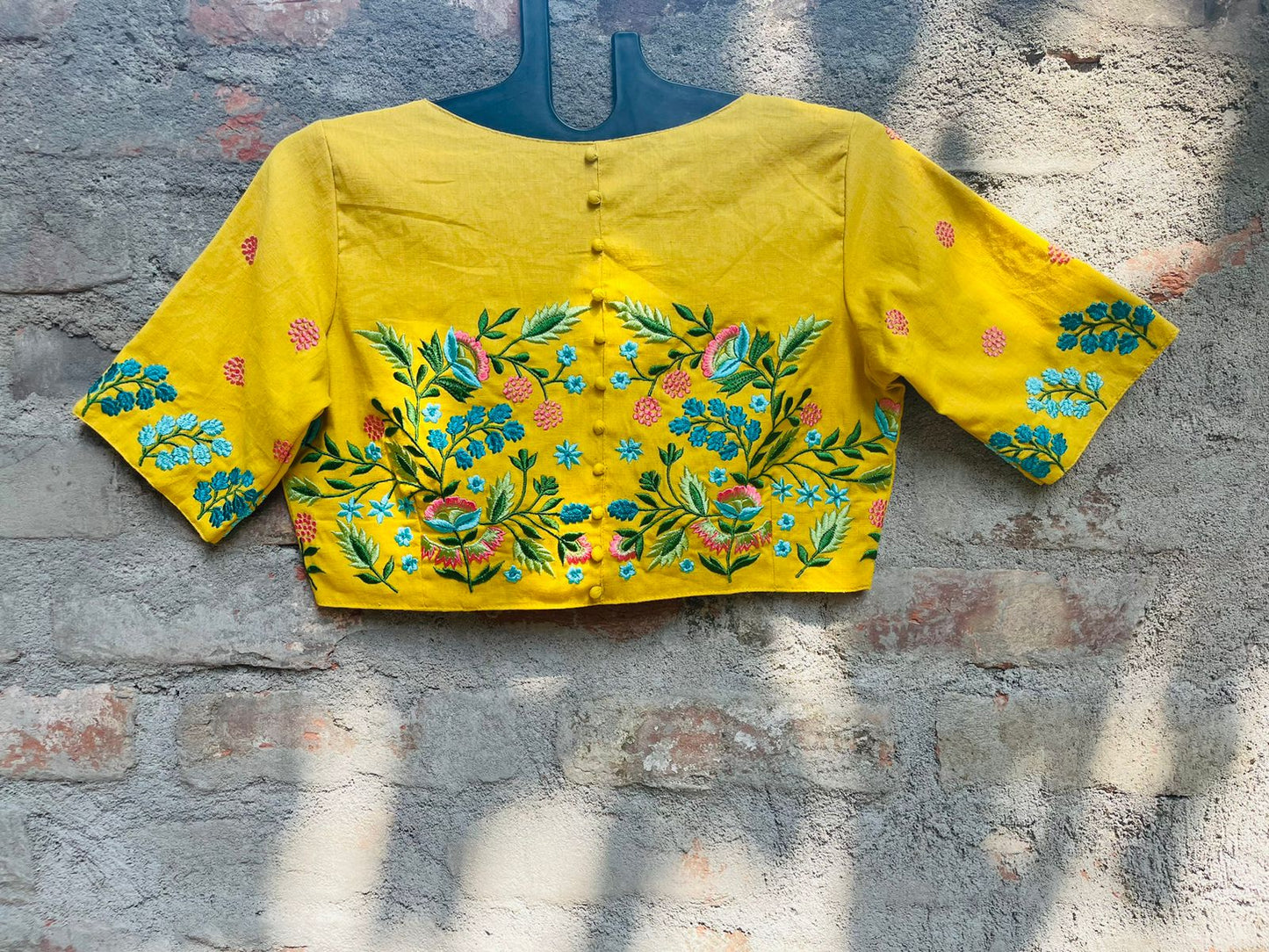 Cotton embroidery work designer blouse
