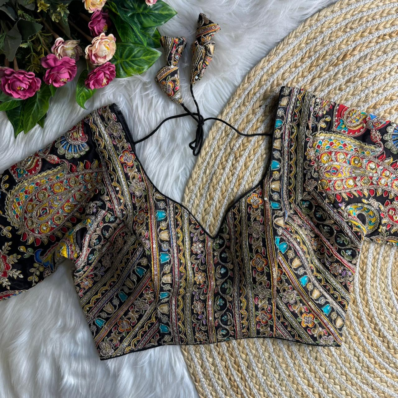 Heavy position work ready made blouse