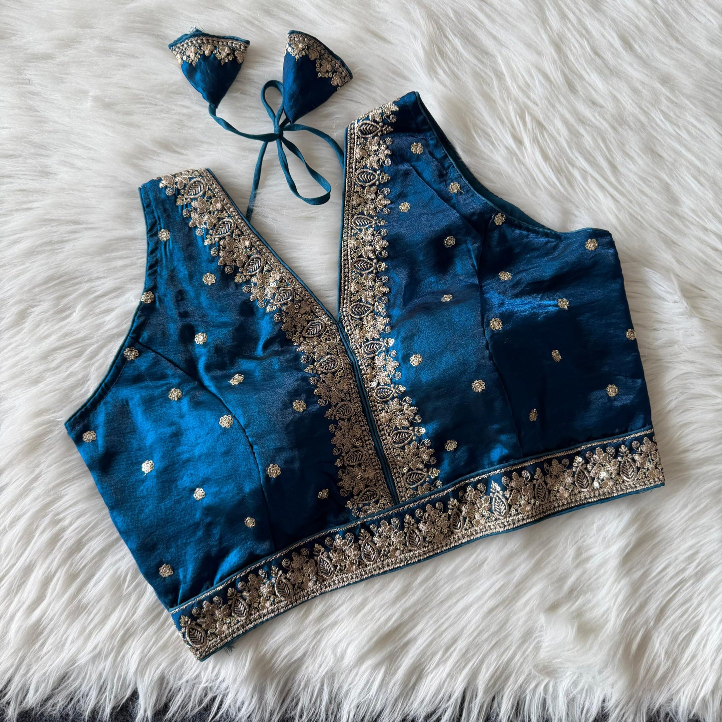 A beautiful work with sequins all over ready made blouse