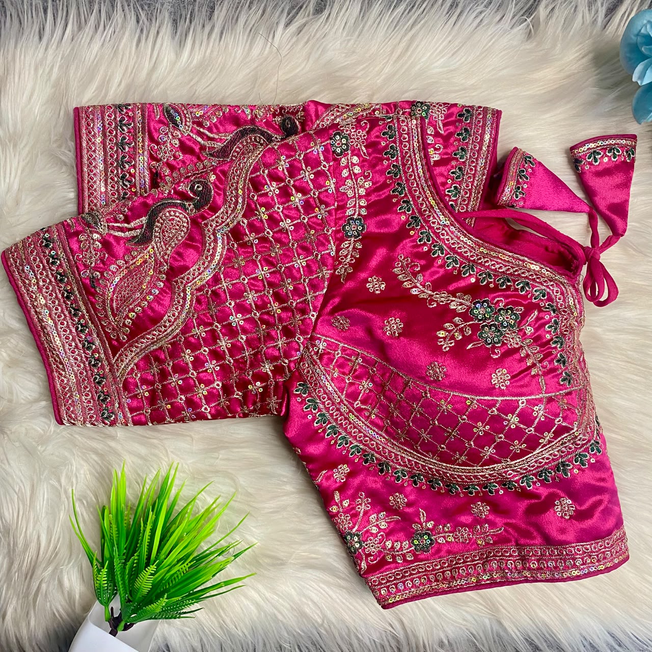 Heavy Embroidery Work ready made blouse