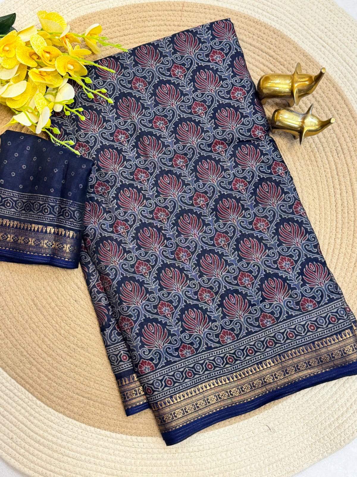 PURE BLACK MUL COTTON SAREE