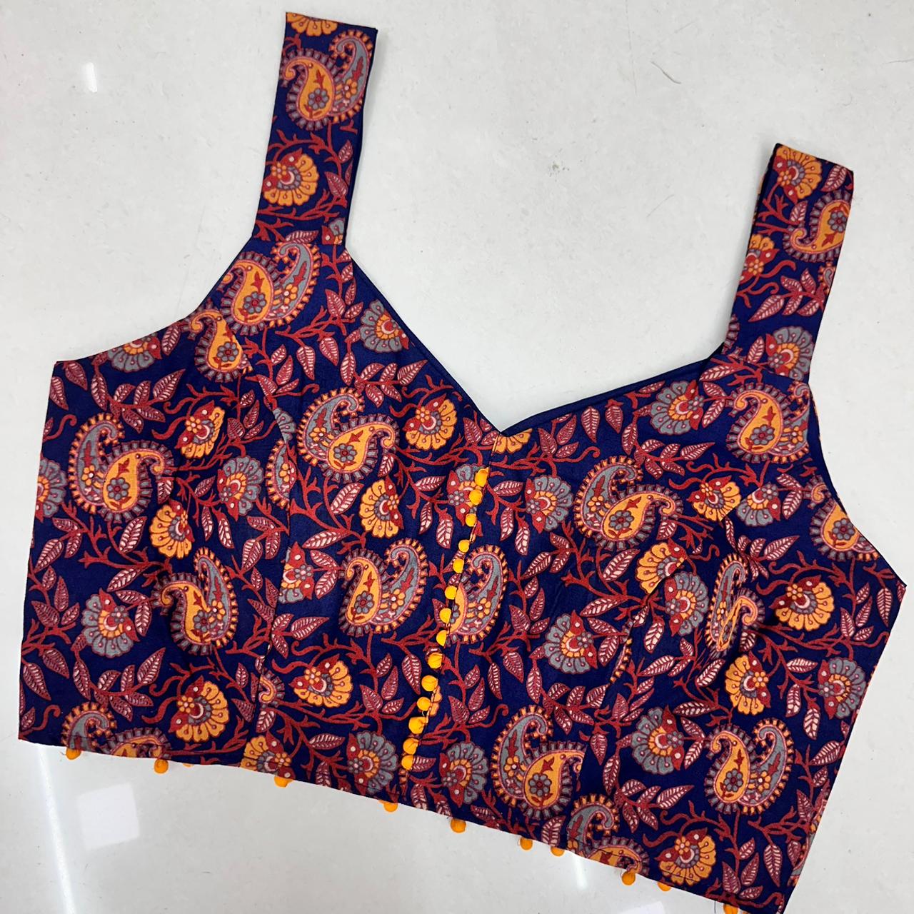 Orignal cotton ajrakh ready made blouse